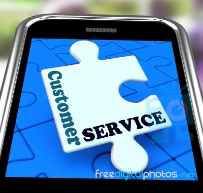 Customer Service On Smartphone Showing Online Support Stock Image