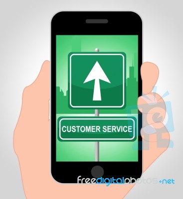 Customer Service Online Represents Mobile Phone And Advice Stock Image