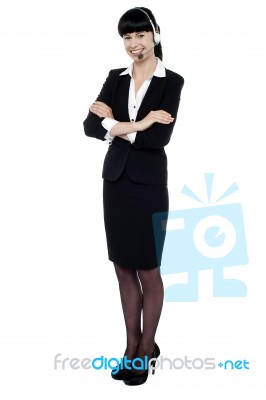 Customer Service Operator Woman With Headset Stock Photo