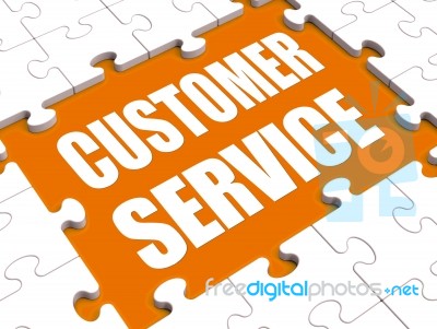 Customer Service Puzzle Shows Consumer Support Or Helpdesk Stock Image