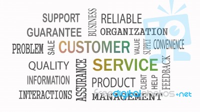 Customer Service Word Cloud Concept On White Background Stock Image