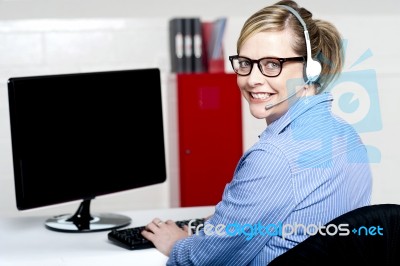 Customer Support Executive Stock Photo