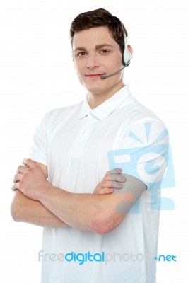 Customer Support Male Executive Stock Photo