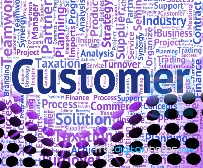 Customer Word Shows Shoppers Consumers And Consumer Stock Image