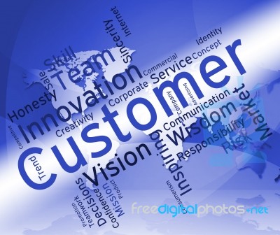 Customer Words Represents Vendee Shopper And Customers Stock Image