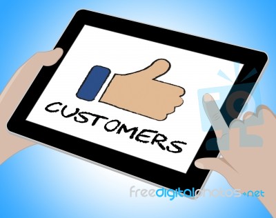 Customers Online Means Internet Shopper 3d Illustration Stock Image