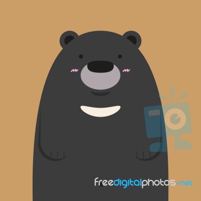 Cute Big Asian Black Bear Stock Image