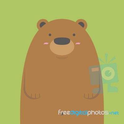 Cute Big Brown Bear Stock Image