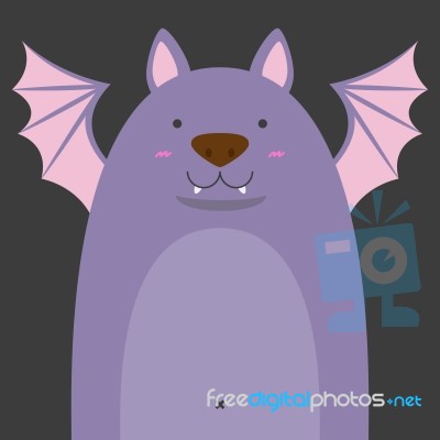 Cute Big Fat Bat Stock Image