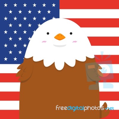 Cute Big Fat Eagle Stock Image