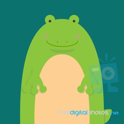 Cute Big Fat Frog Stock Image