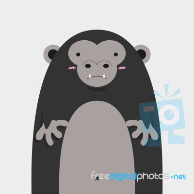 Cute Big Fat Gorilla Stock Image