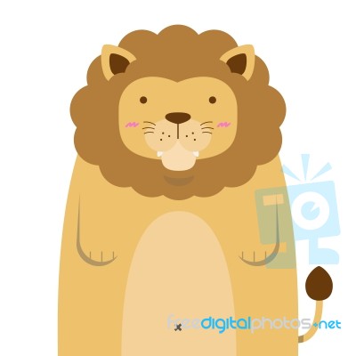 Cute Big Fat Lion Stock Image