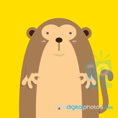 Cute Big Fat Monkey Stock Image