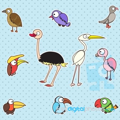 Cute Birds Set Stock Image