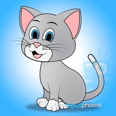 Cute Cat Represents Felines Pretty And Lovable Stock Image