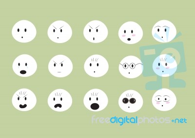 Cute Faces Emoji Stock Image