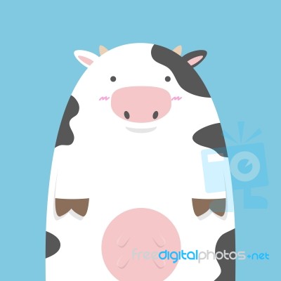 Cute Fat Big Cow Stock Image