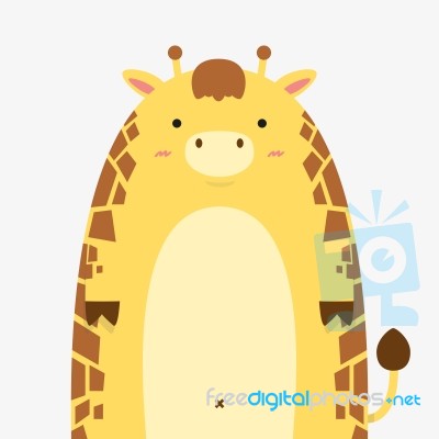 Cute Fat Big Giraffe Stock Image