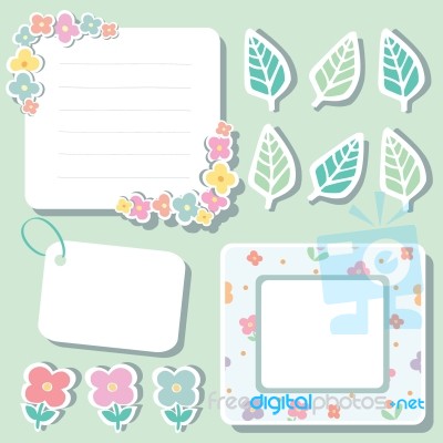 Cute Flower Elements For Scrapbook Stock Image