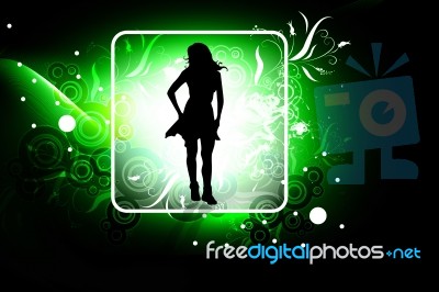 Cute Girl In Abstract Background  Stock Image