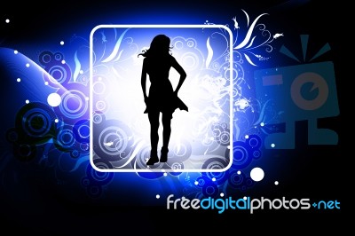 Cute Girl In Abstract Background Stock Image