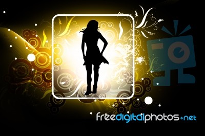 Cute Girl In Abstract Background  Stock Image