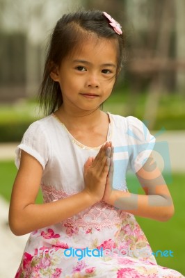 Cute Girl In Thailand Stock Photo