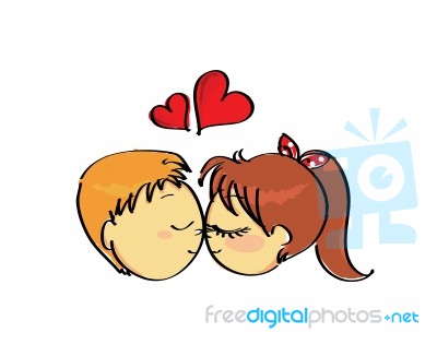 Cute Kids Inlove Stock Image