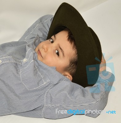 Cute Little Boy Stock Photo