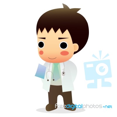 Cute Little Male Doctor Stock Image