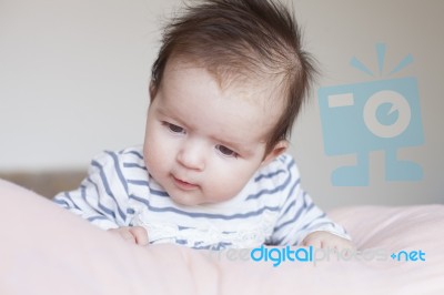 Cute Newborn Baby Stock Photo