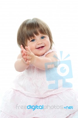 Cute Playful Little Girl Stock Photo