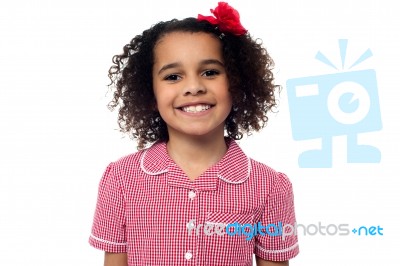 Cute School Girl Posing In Uniform Stock Photo