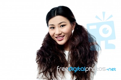 Cute Smiling Chinese Girl Stock Photo