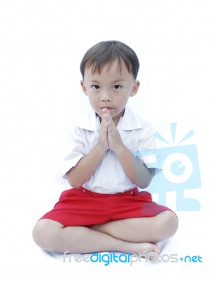 Cute Young Asian Boy Stock Photo