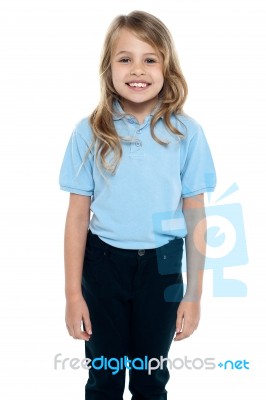 Cute Young Caucasian Child Posing For A Portrait Stock Photo