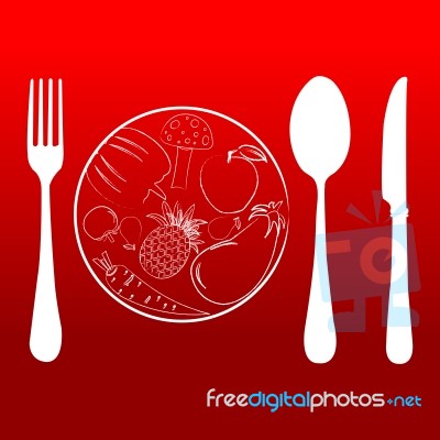 Cutlery With Plate Stock Image