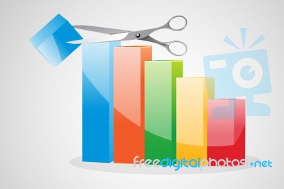 Cutting Business Graph Stock Image