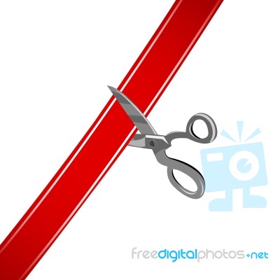 Cutting Ribbon Stock Image