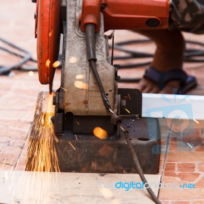 Cutting Steel Stock Photo