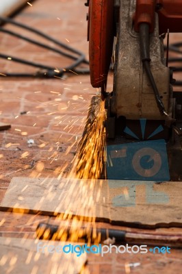 Cutting Steel Stock Photo