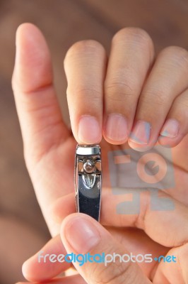 Cutting Your Fingernails  Stock Photo