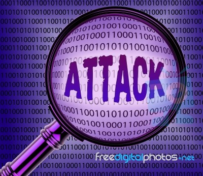 Cyber Attack Indicates Internet Assault 3d Rendering Stock Image