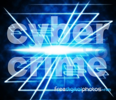 Cyber Crime Indicates World Wide Web And Felony Stock Image