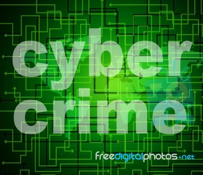 Cyber Crime Means World Wide Web And Criminal Stock Image