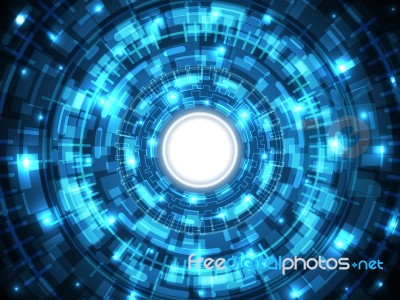 Cyber Security Circle Power Light Stock Image