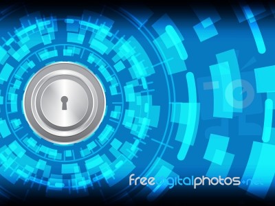 Cyber Security Keyhole Lock Stock Image