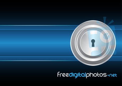 Cyber Security Keyhole Lock Circle Stock Image