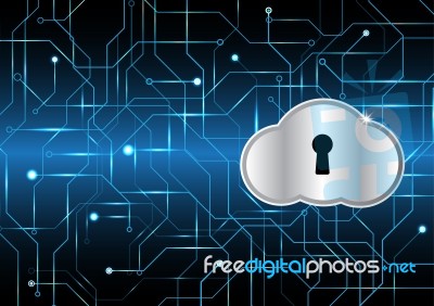 Cyber Security Keyhole Lock Cloud Stock Image